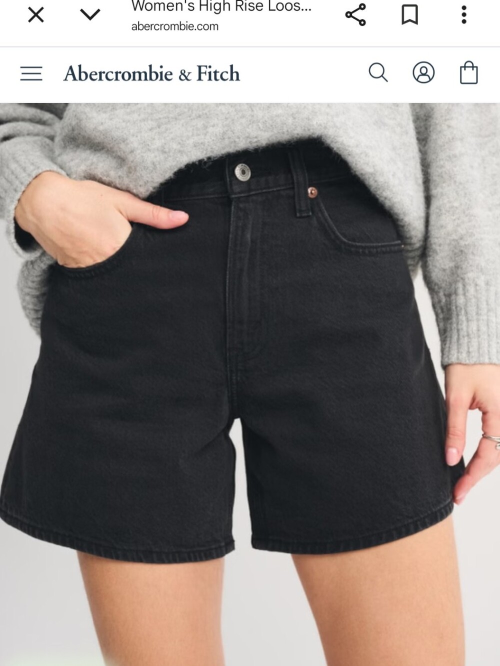 Abercrombie & Fitch Black Denim Jean Shorts - Picture 4 of 6